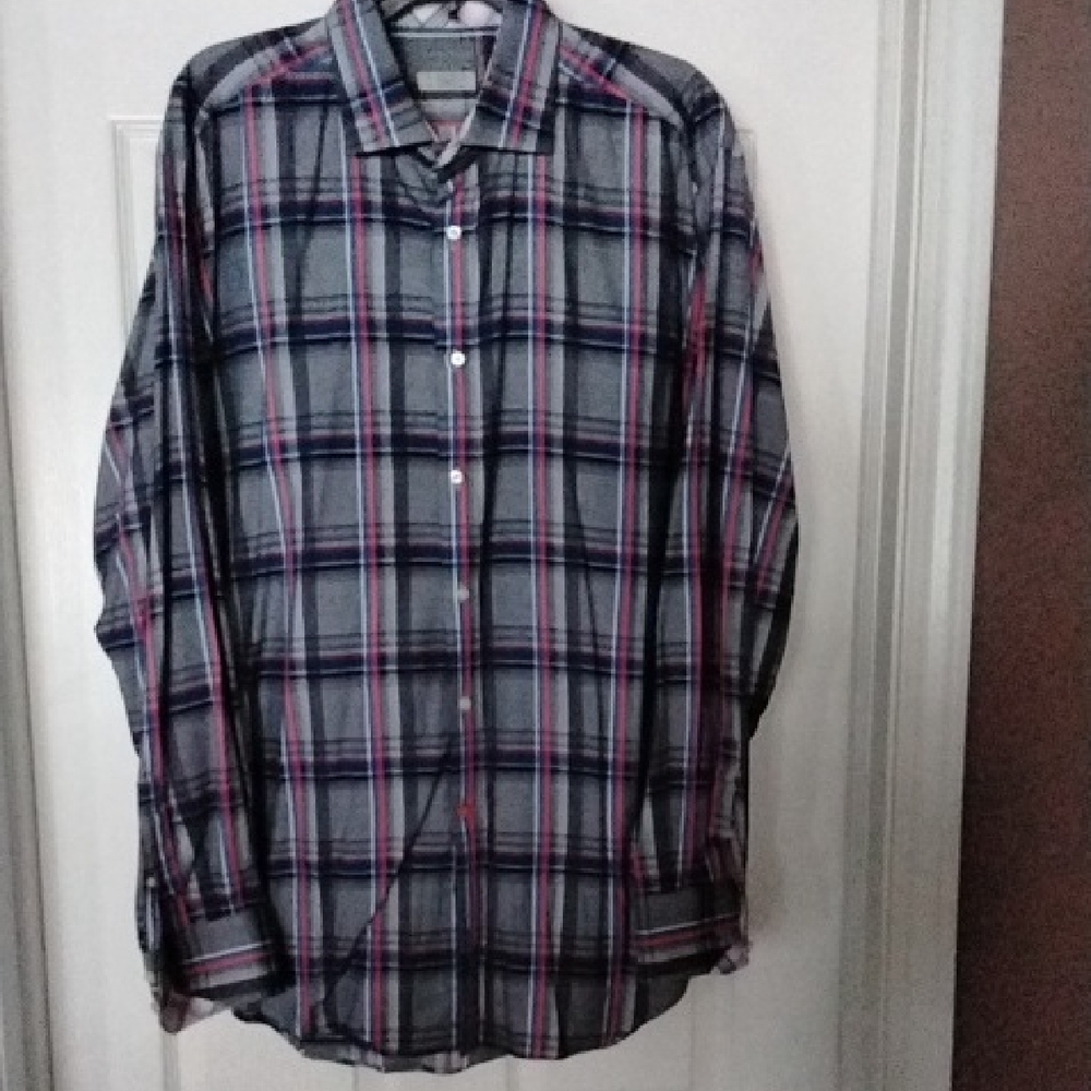 Thomas Dean Multicolor Plaid Button-Down Shirt